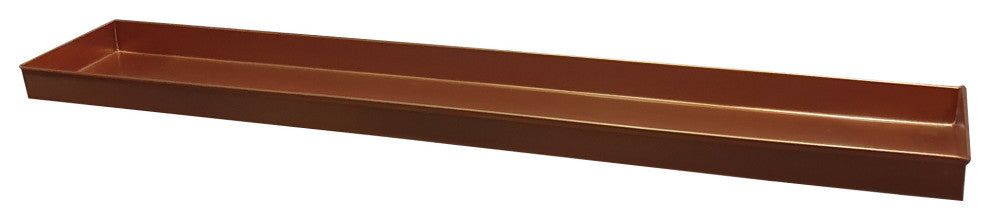 Benzara BM195220 Metal Window sill Plant Tray With Trim Edges, Large, Copper