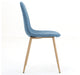 GDF Studio Resta Fabric Dining Chairs With Wood Finished Metal Legs, Set of 2, Muted Blue/Light Brown