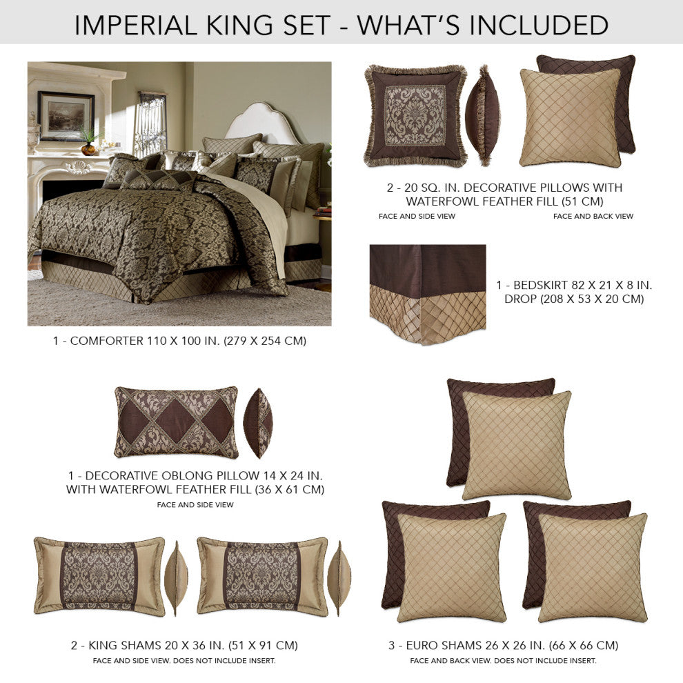 Aico Amini Imperial 10 Pc King Comforter Set in Bronze