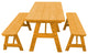 Pine Traditional Table With 2 Benches, Natural Stain, 5 Foot, 2 Benches