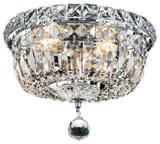 Elegant Lighting Tranquil 10" 4 Light Royal Crystal Flush Mount
