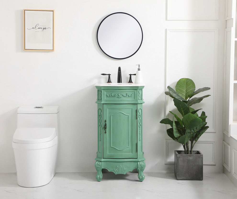 Bathroom Vanity, Vintage Mint, 19", Single Sink