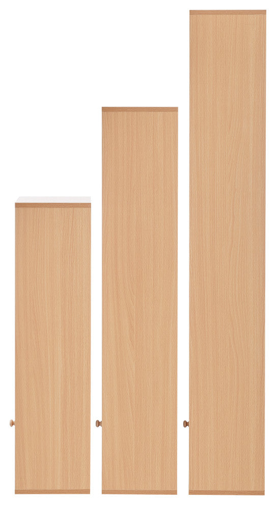 Marcel Cubes Modular Storage Organizer Cubby Cabinet Shelf, Set of 3, Beech