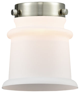 Canton 5" Semi-Flush Mount, Matte Black, Matte White Shade