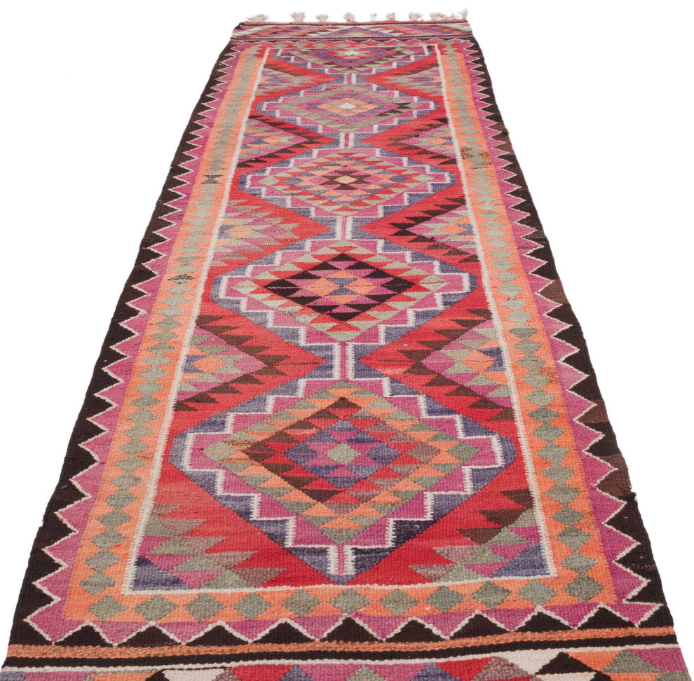 Vintage Turkish Kilim Runner 3' 2" x 10' 8", 38 in. x 128 in.