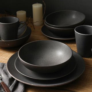 Stone Lain Grao Stoneware Dinnerware Set, Gray, 16-Piece