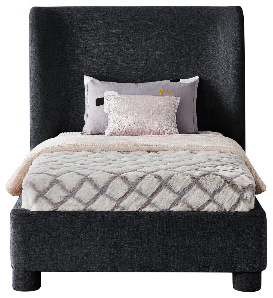 Penny Bed, Black, Twin, Chenille Fabric