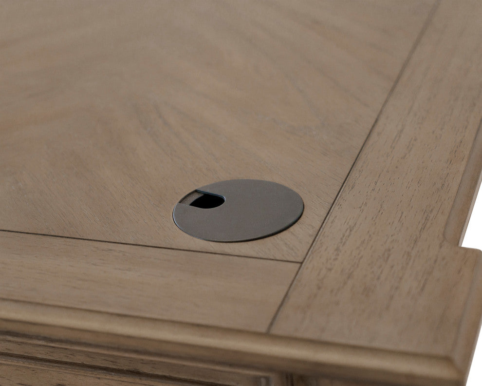 Traditional Wood Electronic Sit Stand Desk Standing Light Brown