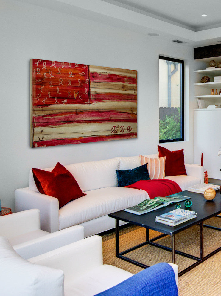 "Thinking of Robin" Print on Natural Pine Wood by Tori Campisi
