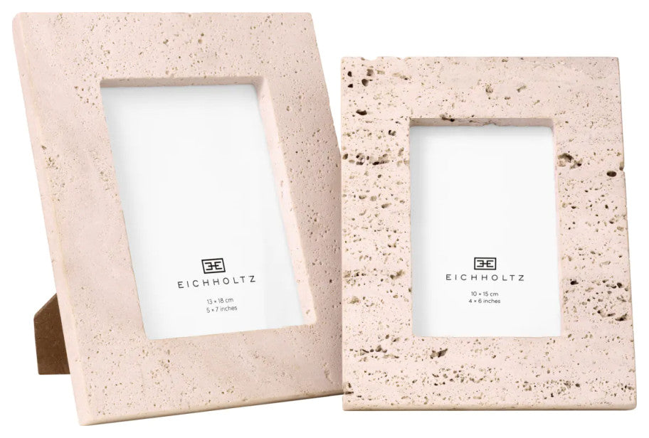 Modern Minimalist Picture Frame, Set of 4, Eichholtz Casale, 7x9", Light Brown