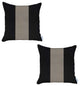 Set of 2 Black and Tan Houndstooth Pillow Covers