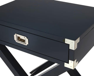 Contemporary Blue Side Table with Drawer