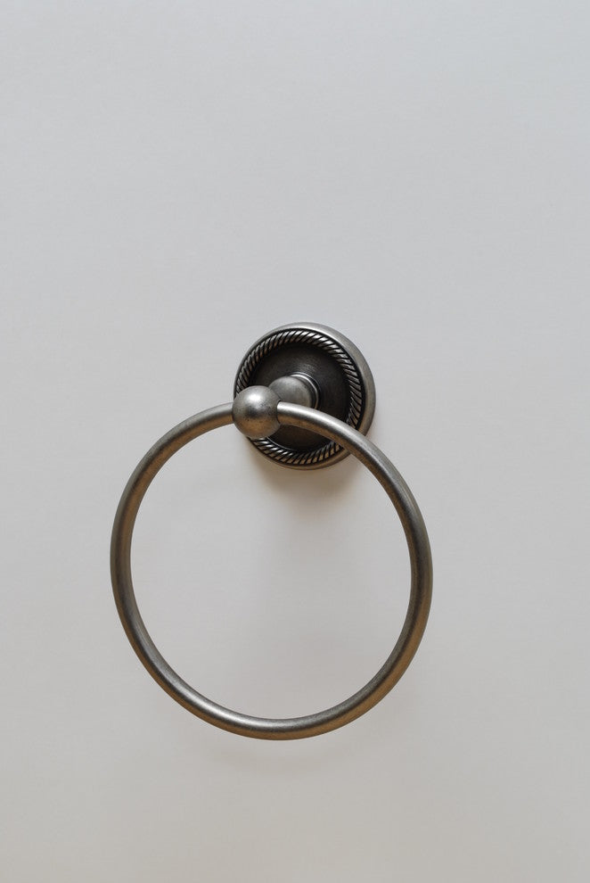 Woodrich Towel Ring, Aged Pewter