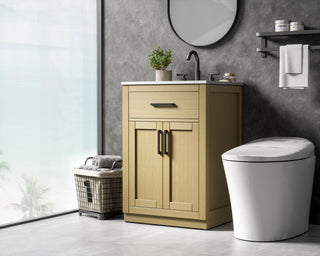 Home Living 24" Single Bathroom Vanity, Honey Brown