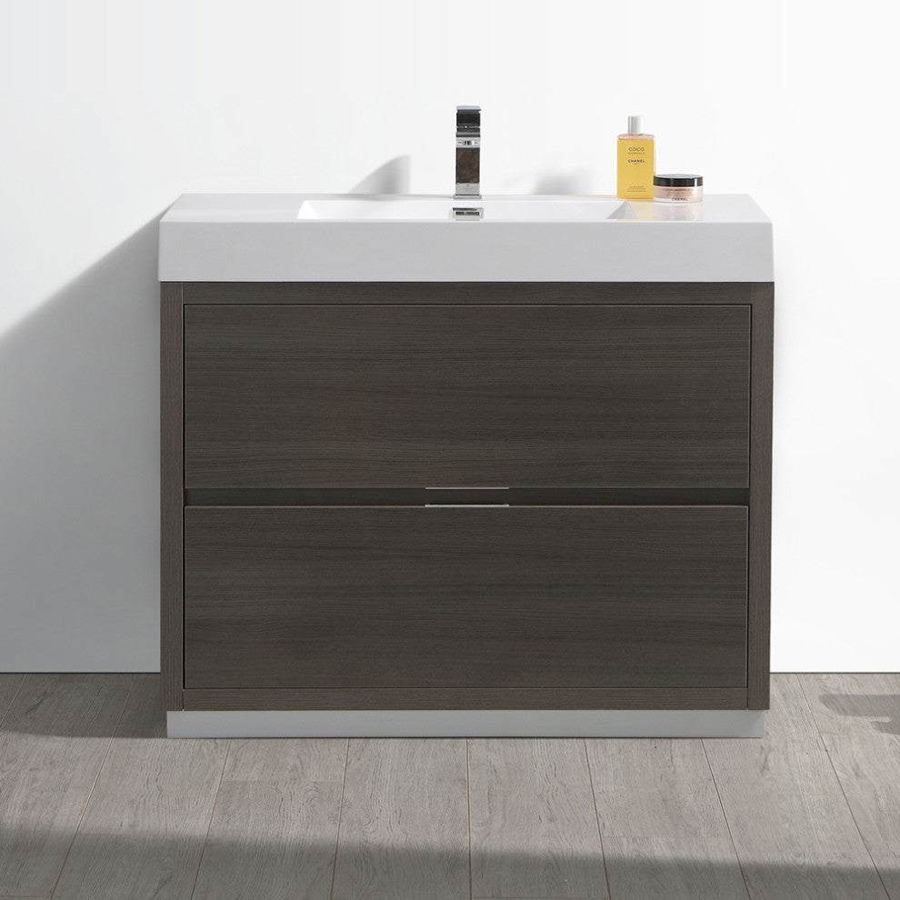 Fresca Valencia 40" Gray Oak Free Standing Modern Bathroom Vanity