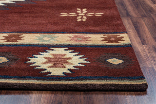 Southwest SU2009 Burgundy Southwest/Tribal Area Rug, Rectangular 3'x5'