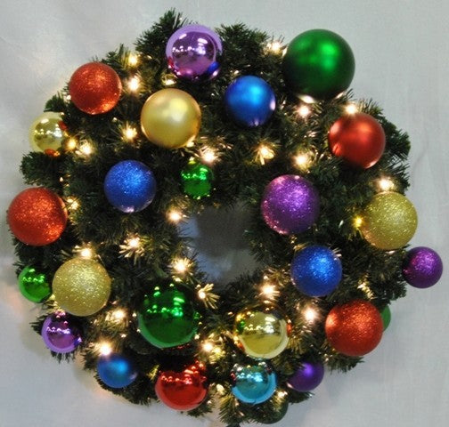 5' Blended Pine Wreath Decorated With The Royal Ornament