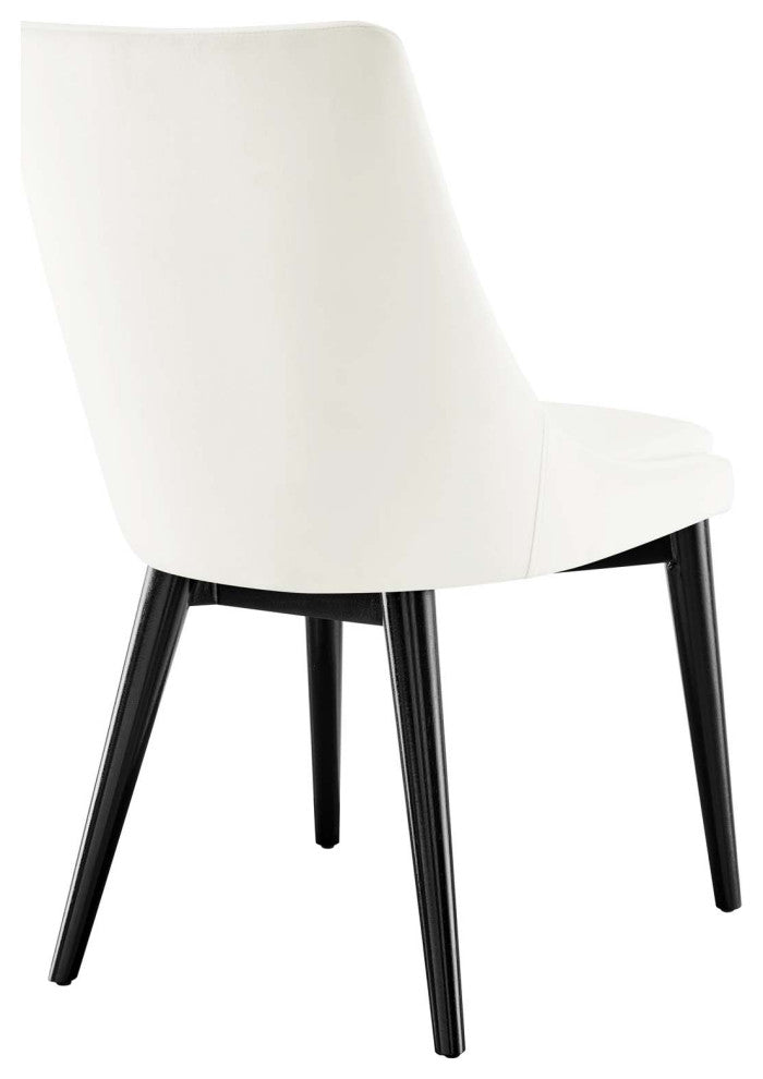 Viscount Accent Performance Velvet Dining Chairs, Set of 2, White