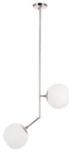 Chrome Finish And Frosted White Glass 2-Light Pendant