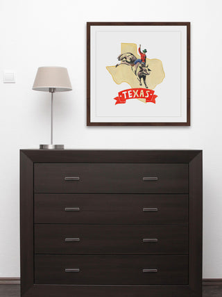 "Texas Cowboy" Framed Painting Print, 12x12