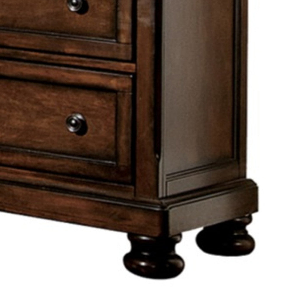 Benzara BM179887 Wooden Dresser With Seven Drawers, Brown