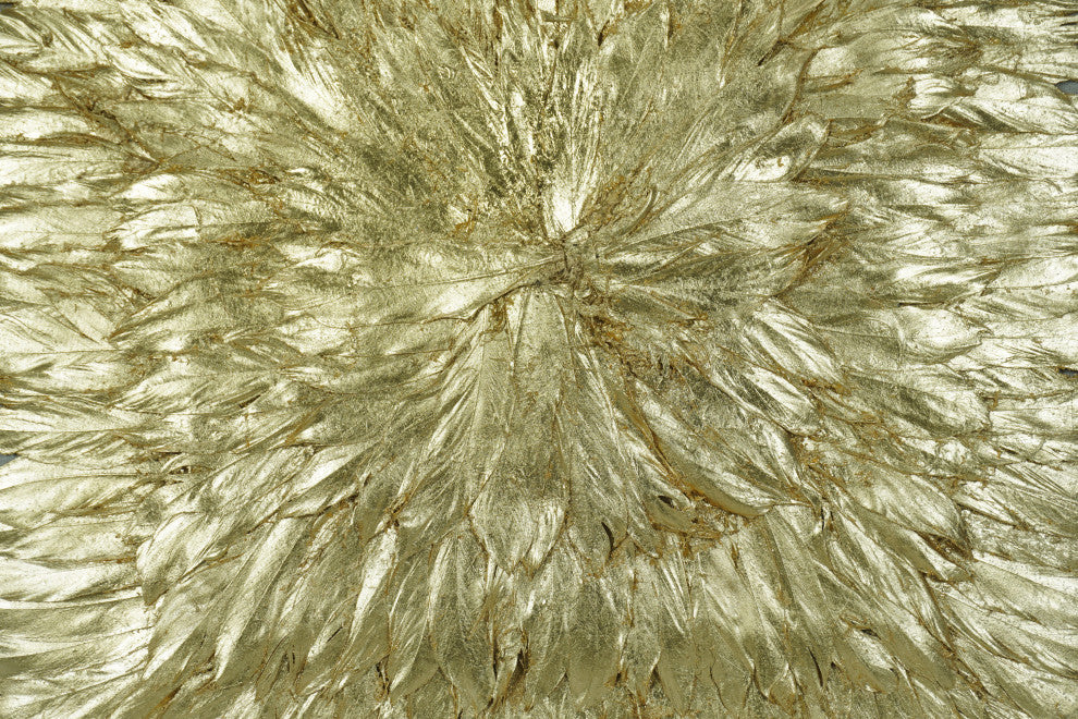 Gold Feather Radiance Shadow Box Wall DÃ©cor