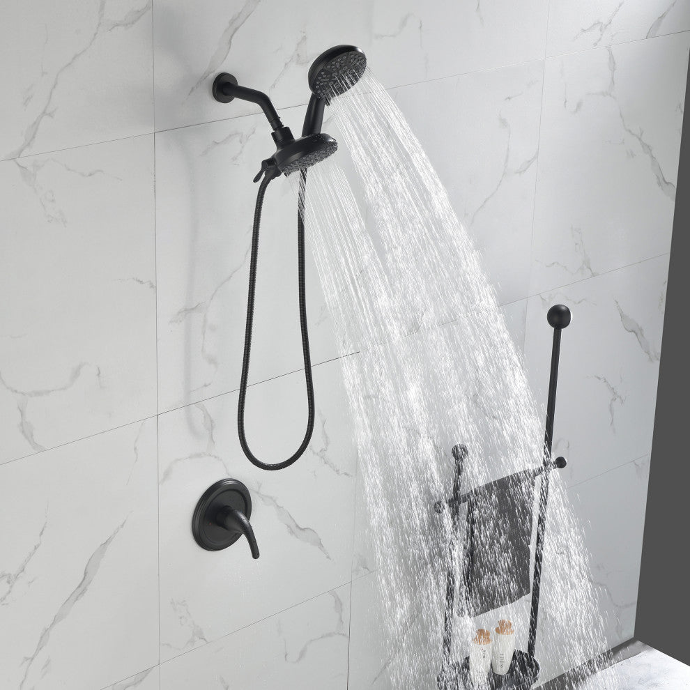 Multi Function Dual Shower Heads and Tub Faucet, Without Tub Spout