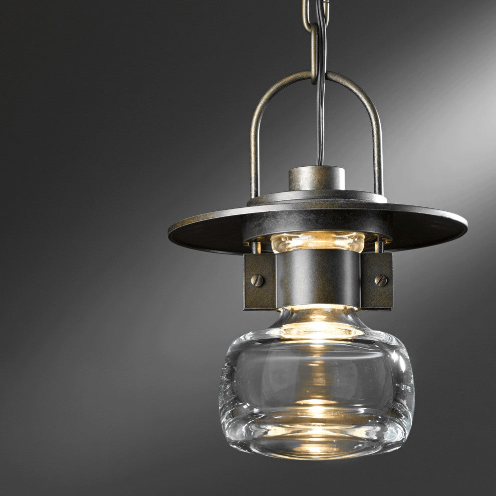 Mason Outdoor Ceiling Fixture, Coastal Bronze Finish, Clear Glass