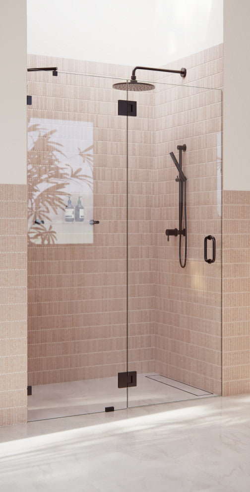 78"x55" Frameless Shower Door- Glass Hinge, Oil Rubbed Bronze
