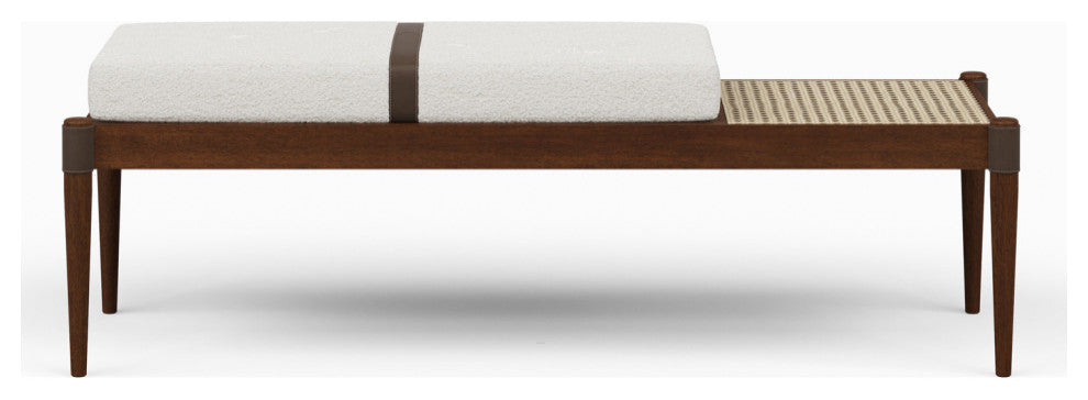 Bello Bench, Noodles Natural Upholstery, Neutral Brown, Natural Frame