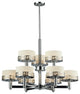 Elea 9 Light Chandelier, Chrome With Matte Opal Glass