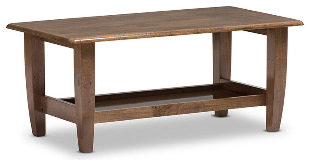 Urban Designs Pierce Mid-Century Modern Walnut Finished Brown Wood Coffee Table