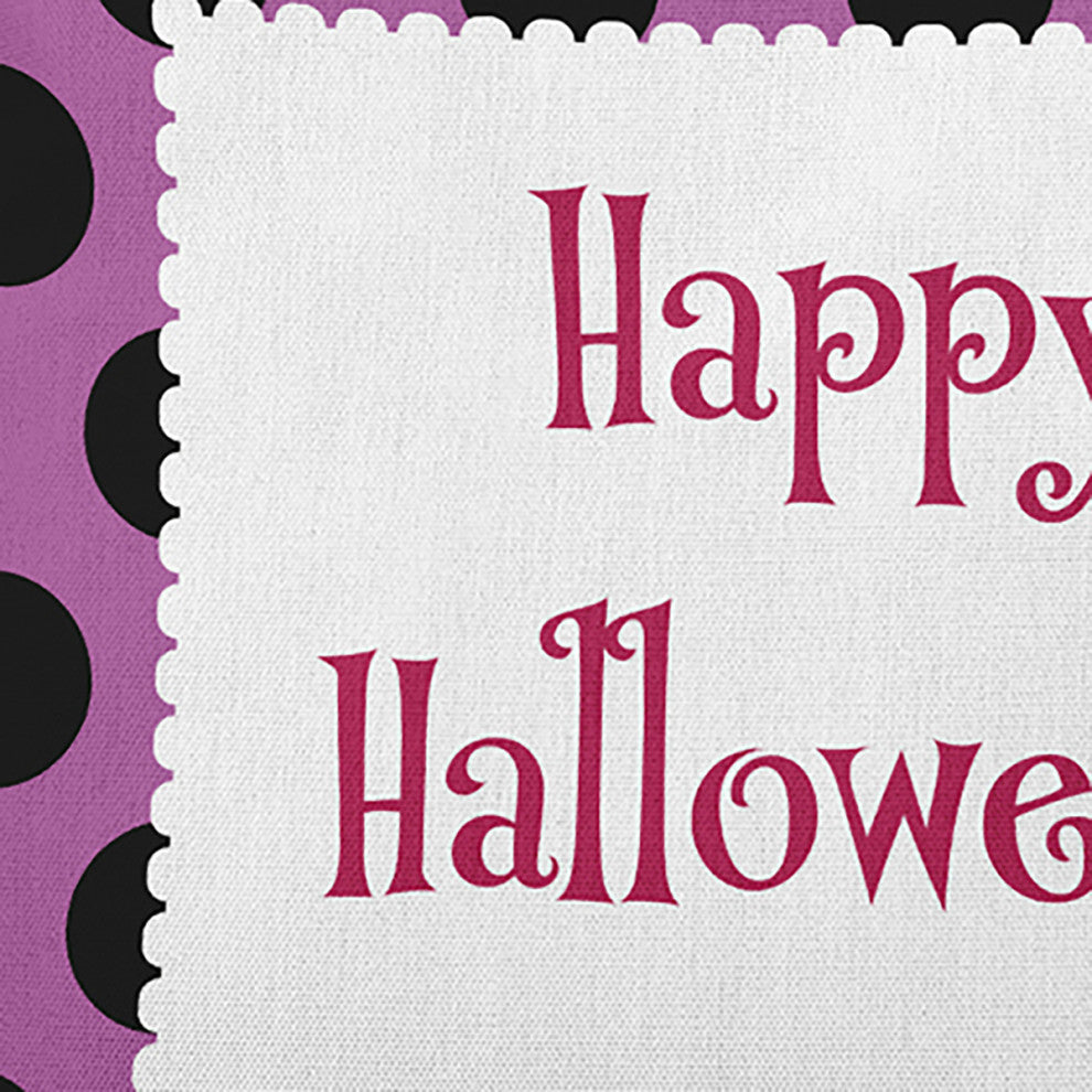 Happy Halloween Dots Accent Pillow, Orchid, 18"x18"