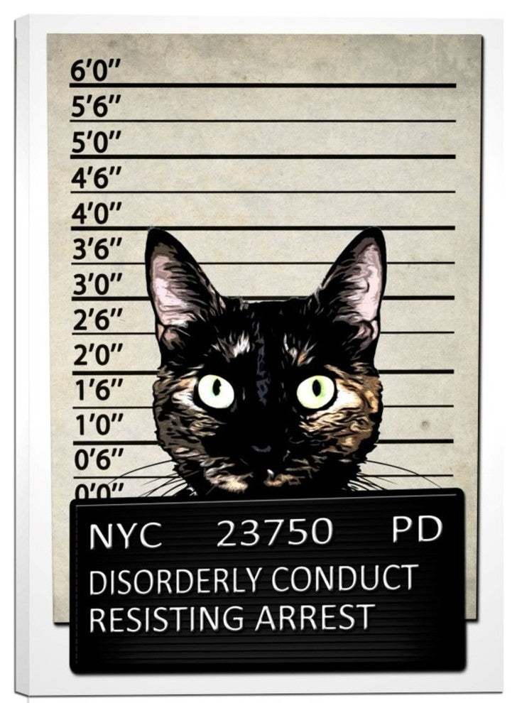 Cortesi Home "Kitty Mugshot" by Nicklas Gustafsson, Giclee Canvas Art, 18"x26"