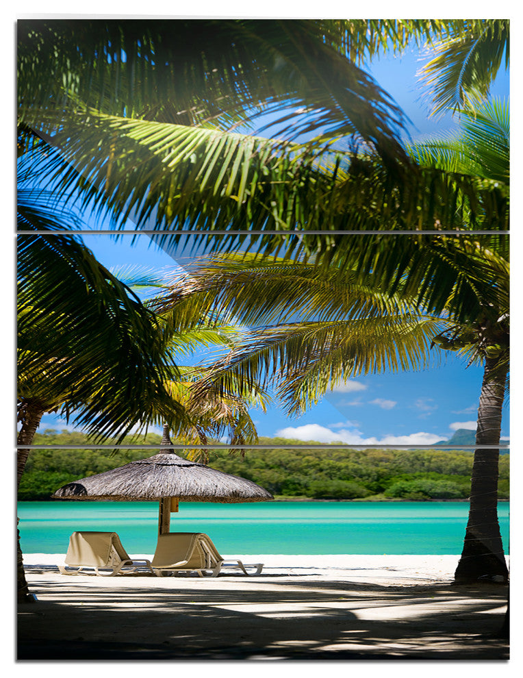 "Tropical Paradise" Beach and Shore Photo Metal Wall Art, 3 Panels, 28"x36"