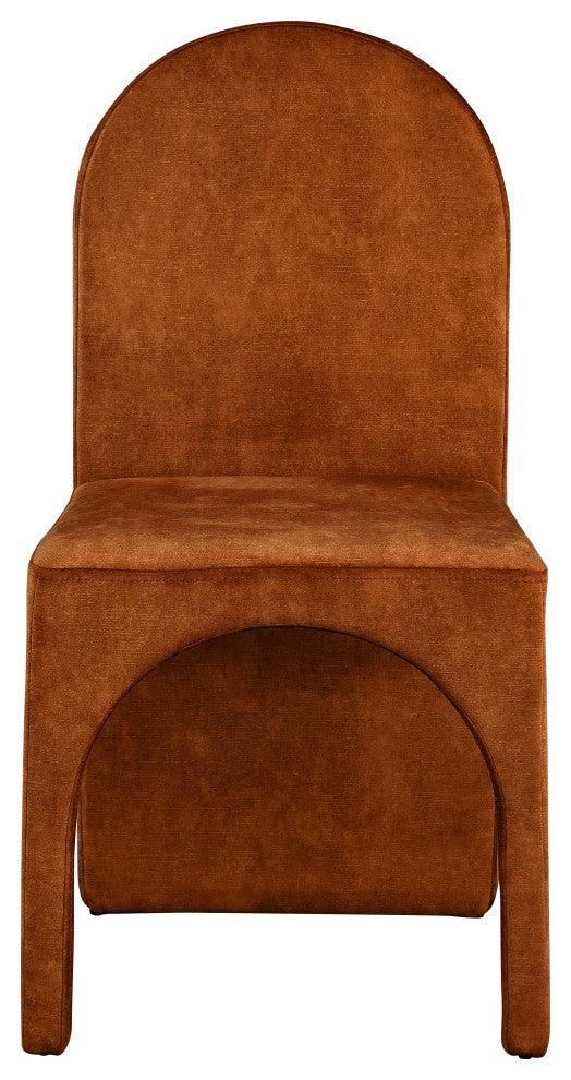 Summer Velvet Upholstered Dining Arm Chair (Set of 2), Cognac, Side Chair