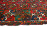 Vintage Distressed Maxwell Red/Green Rug, 3'8x6'7