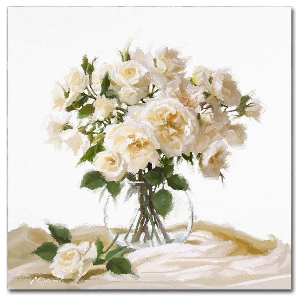 The Macneil Studio 'Cream Roses' Canvas Art, 14"x14"