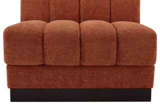 Quinn Chenille Upholstered Armless Chair, Cognac