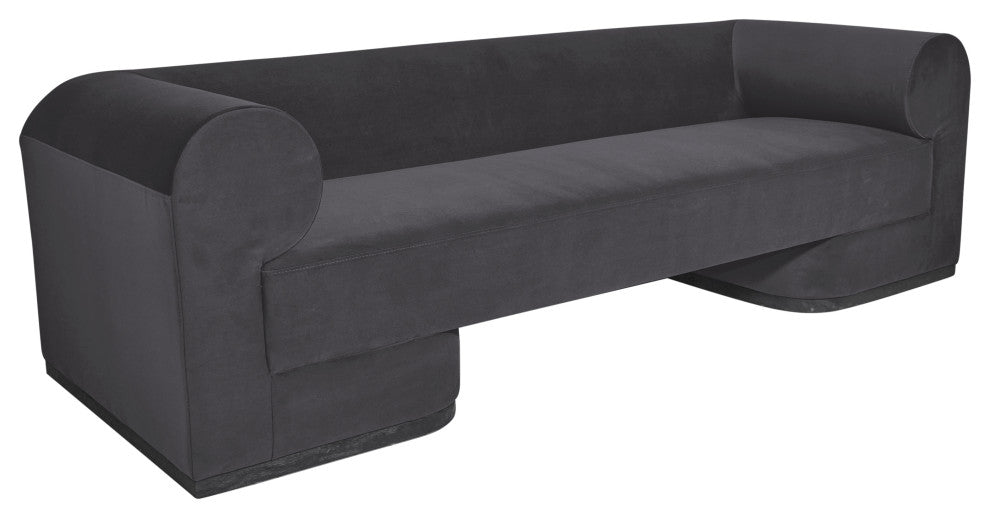 Modern Sofa - Black Oak Base, Gunmetal