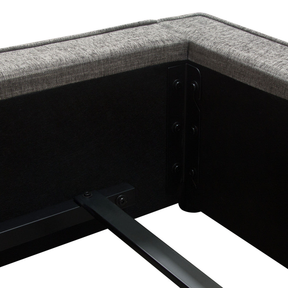 Cloud 43" Low Profile Queen Bed, Gray Fabric