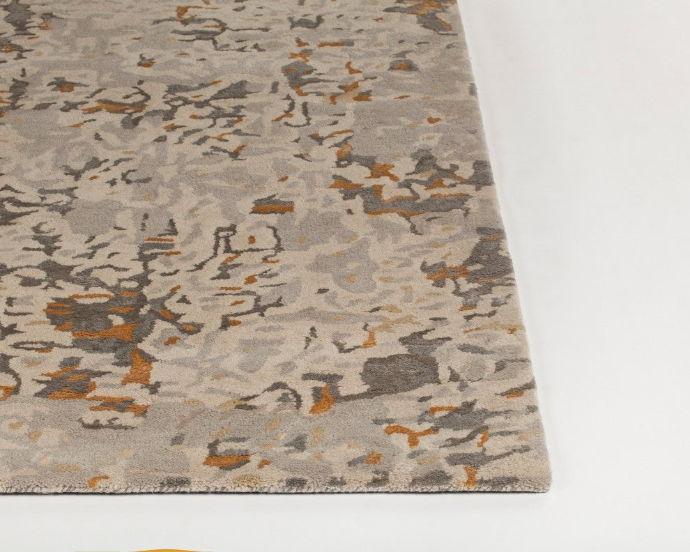 Rupec Hand-Tufted Contemporary Rug, Beige/Gray/Gold, Rectangular 9'x13'