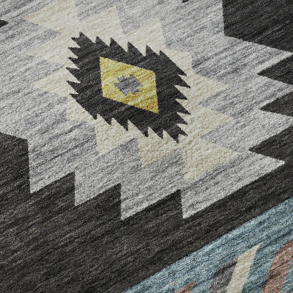 Addison Premium Washable Mayfield AMF178 Black 3' x 5' Rug
