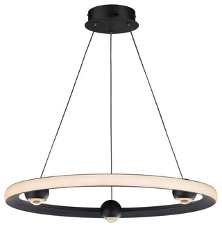 ET2 E23512 Nodes 24"W LED Ring Chandelier - Black