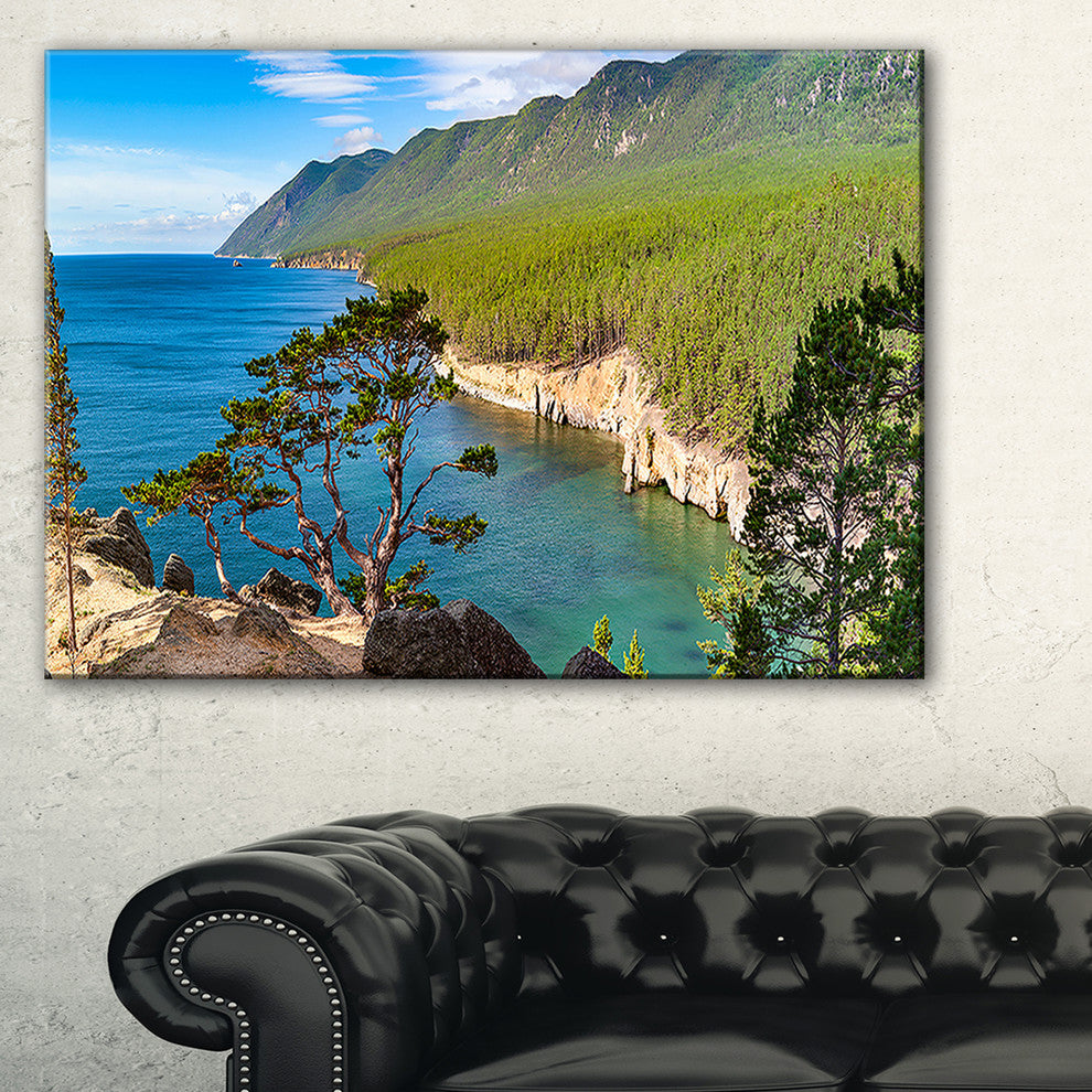 "Lake Baikal On Summer Day" Landscape Wall Art Canvas Print, 32"x16"
