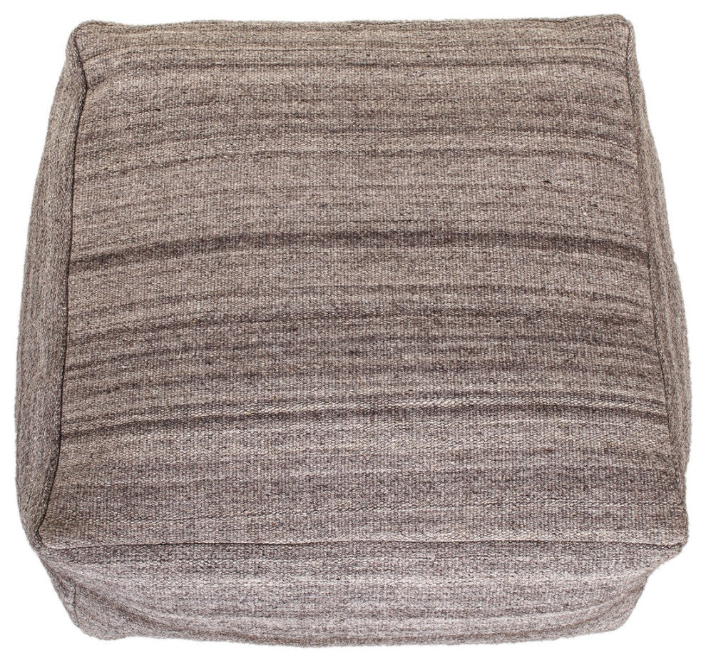 Stone Gray and Brown Pouf