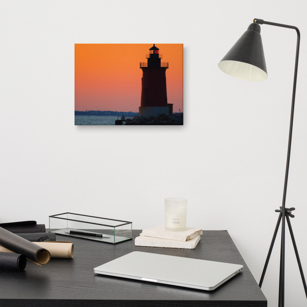 Sunset at Henlopen State Park 3 Coastal Canvas Wall Art Print, 12" X 16"