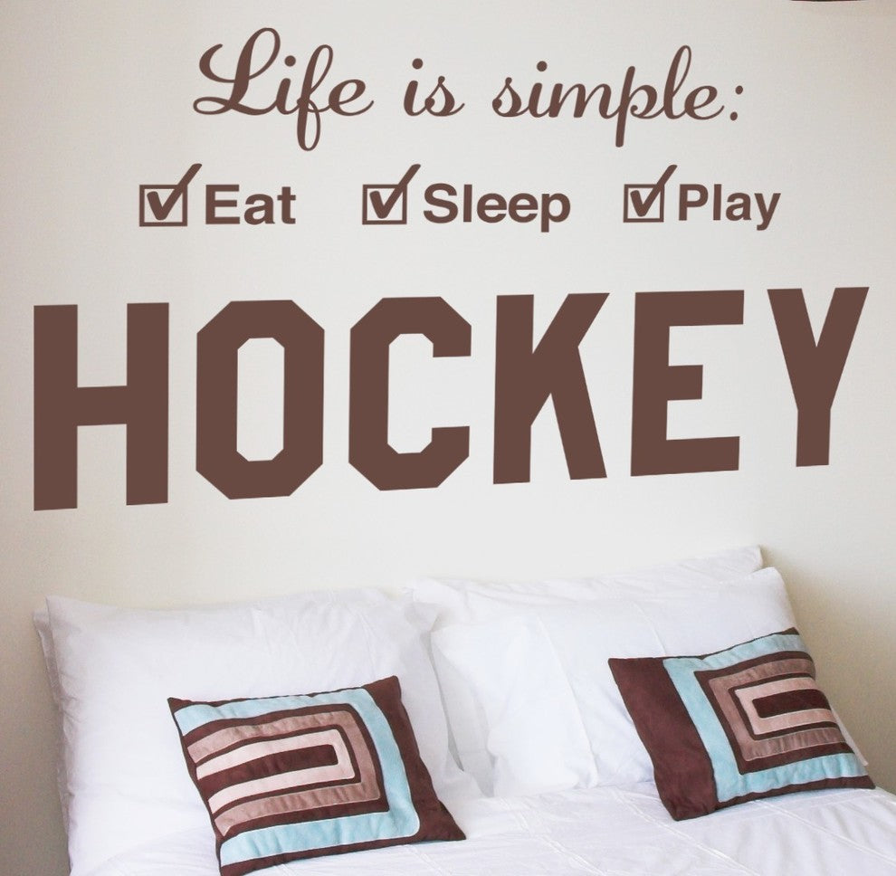 Hockey Life Wall Decal is Simple Play Wall Decal, 22", Cranberry