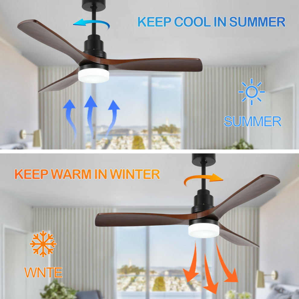 52'' Ceiling Fan With LED Light and Remote Control