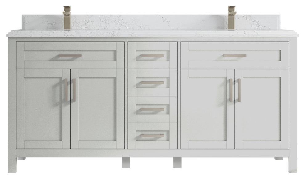 Cambridge 72 Double Sink Bath Vanity in Coventry Gray 1.5" Empira Quartz